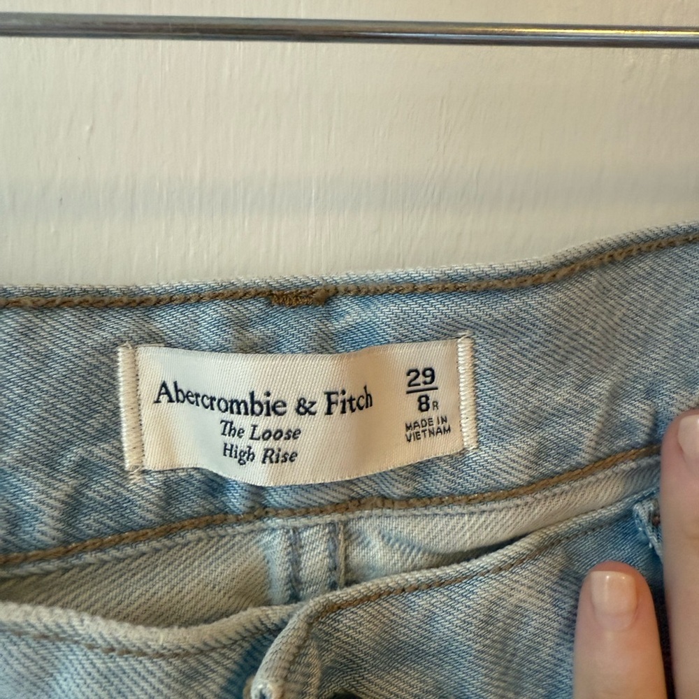 Abercrombie & Fitch Women's Sky Blue High Rise Jeans